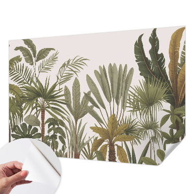 Peel and stick fototapet med motiv av exotiska blad