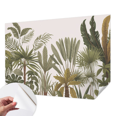 Peel and stick fototapet med motiv av exotiska blad