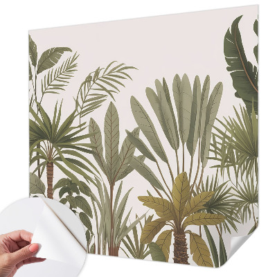 Peel and stick fototapet med motiv av exotiska blad
