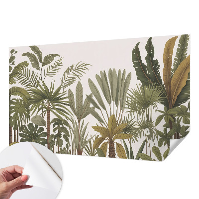 Peel and stick fototapet med motiv av exotiska blad