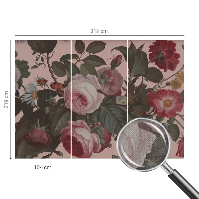 Självhäftande fotovägg med blommigt mönster