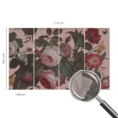 Självhäftande fotovägg med blommigt mönster