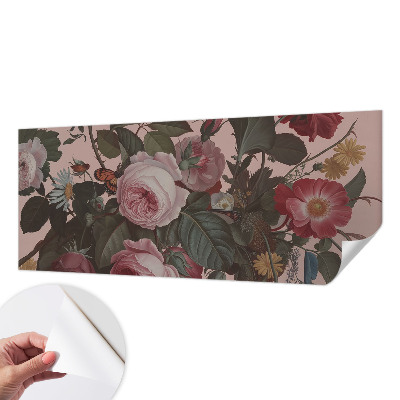 Självhäftande fotovägg med blommigt mönster