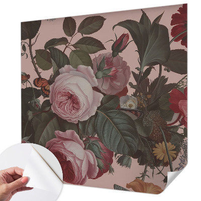 Självhäftande fotovägg med blommigt mönster