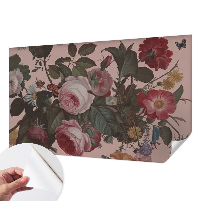 Självhäftande fotovägg med blommigt mönster
