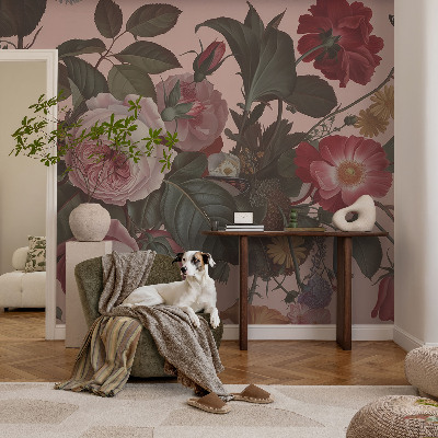 Självhäftande fotovägg med blommigt mönster