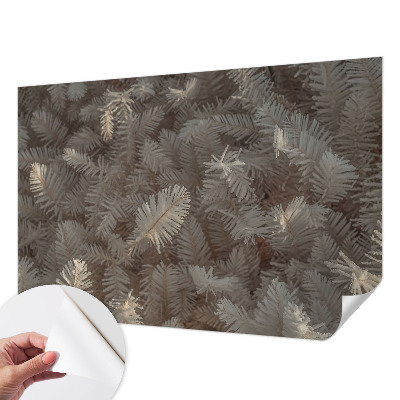 3D fototapet med motiv av frostiga kvistar