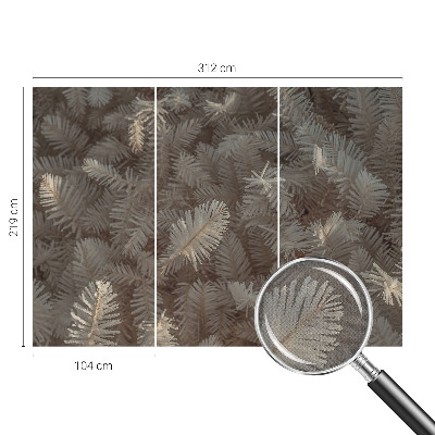3D fototapet med motiv av frostiga kvistar