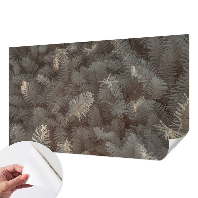 3D fototapet med motiv av frostiga kvistar