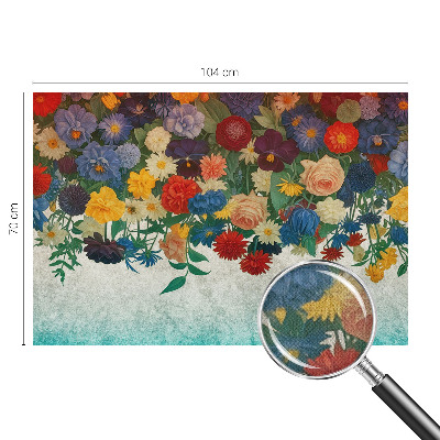 Fototapet barn med färgglada blommor