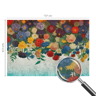 Fototapet barn med färgglada blommor