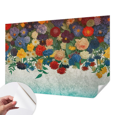 Fototapet barn med färgglada blommor