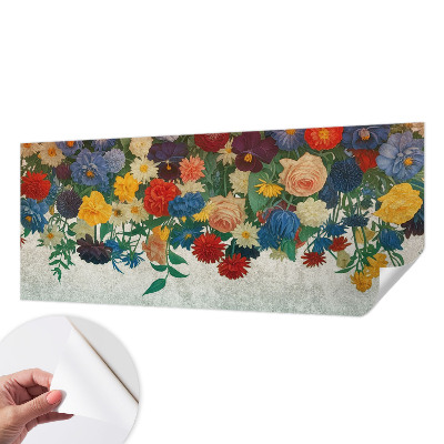 Fototapet barn med färgglada blommor