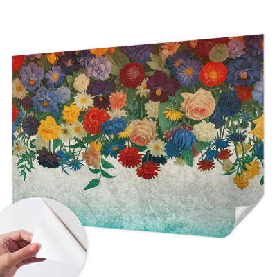 Fototapet barn med färgglada blommor