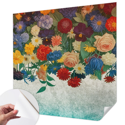 Fototapet barn med färgglada blommor