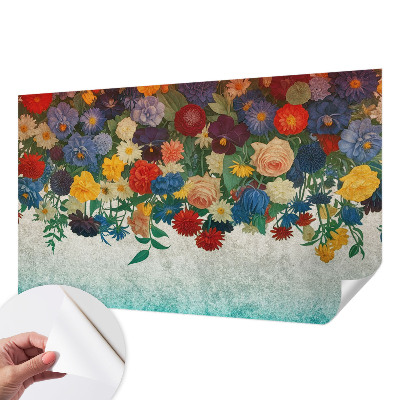 Fototapet barn med färgglada blommor