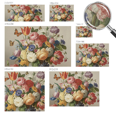 Fototapet för barn med motiv av blommor och fjärilar