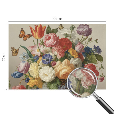 Fototapet för barn med motiv av blommor och fjärilar