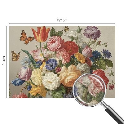 Fototapet för barn med motiv av blommor och fjärilar