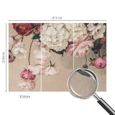 Självhäftande fototapet med romantiskt blommotiv