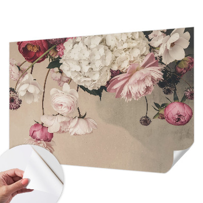 Självhäftande fototapet med romantiskt blommotiv