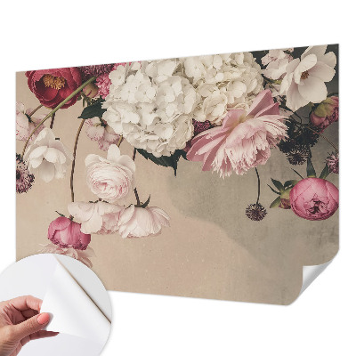 Självhäftande fototapet med romantiskt blommotiv