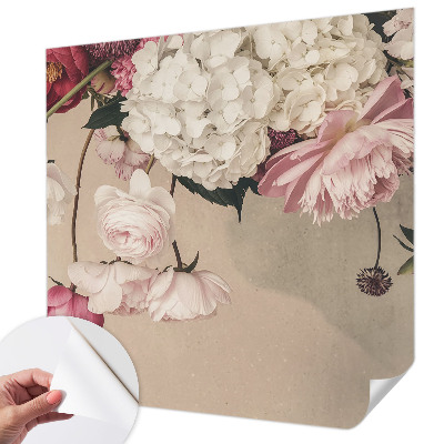 Självhäftande fototapet med romantiskt blommotiv