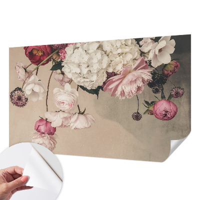 Självhäftande fototapet med romantiskt blommotiv