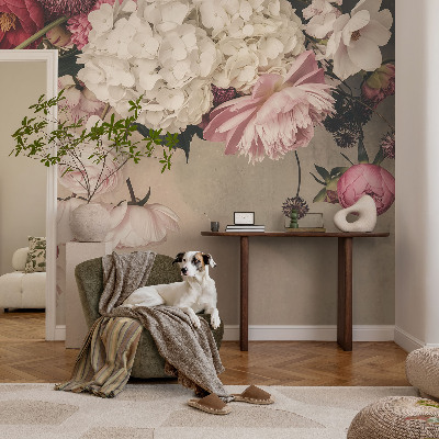 Självhäftande fototapet med romantiskt blommotiv