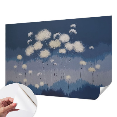 3D fototapet Vita maskrosor