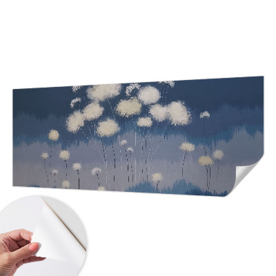 3D fototapet med motiv av vita maskrosor