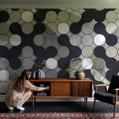 Självhäftande fototapet med geometriska cirklar