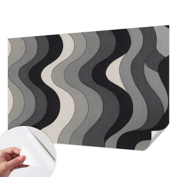 Självhäftande fotovägg Grå vågor