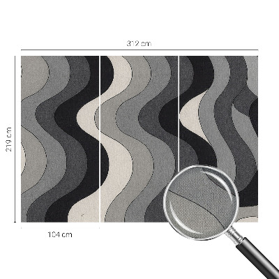 Självhäftande fotovägg Grå vågor