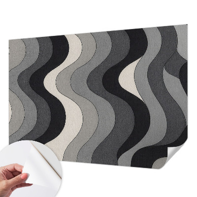 Självhäftande fotovägg Grå vågor