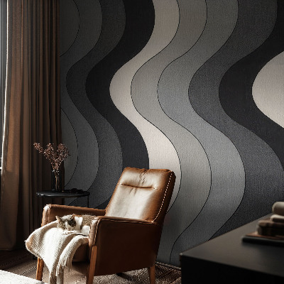 Självhäftande fotovägg Grå vågor