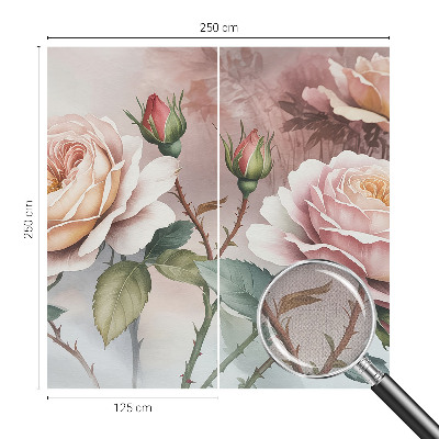 3D fototapet Pastellrosor