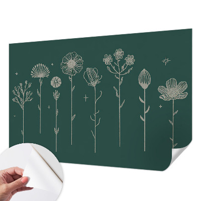 Fototapet barn med subtila blommor