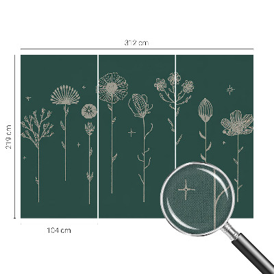 Fototapet barn med subtila blommor