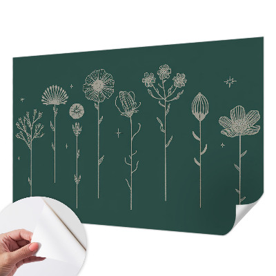 Fototapet barn med subtila blommor