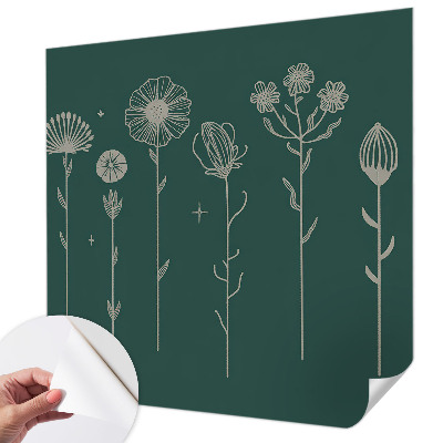 Fototapet barn med subtila blommor