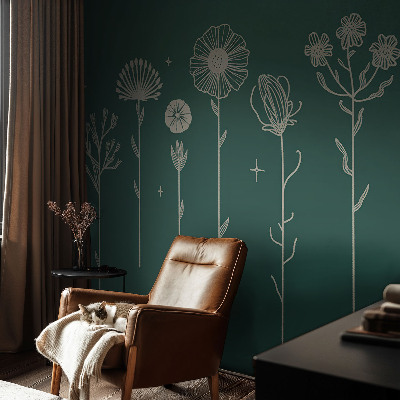 Fototapet barn med subtila blommor
