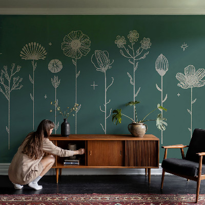 Fototapet barn med subtila blommor