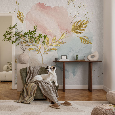 Självhäftande fototapet med ett botaniskt mönster