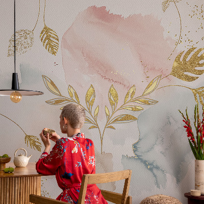 Självhäftande fototapet med ett botaniskt mönster