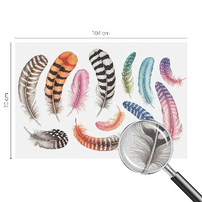 Peel and stick fototapet med pastellfärgade fjädrar