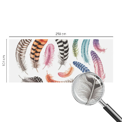 Peel and stick fototapet med pastellfärgade fjädrar