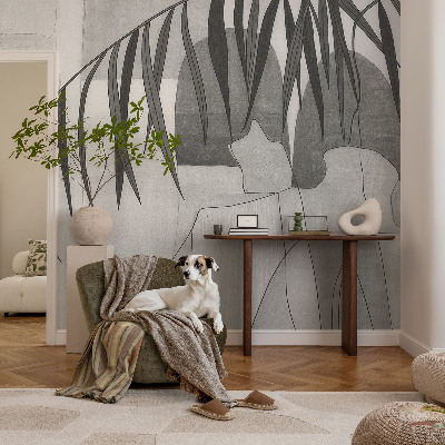 Fototapet barn med ett abstrakt motiv av palmträd