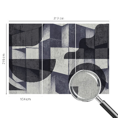 Peel and stick fototapet med ett geometriskt symmetriskt mönster