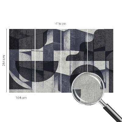 Peel and stick fototapet med ett geometriskt symmetriskt mönster